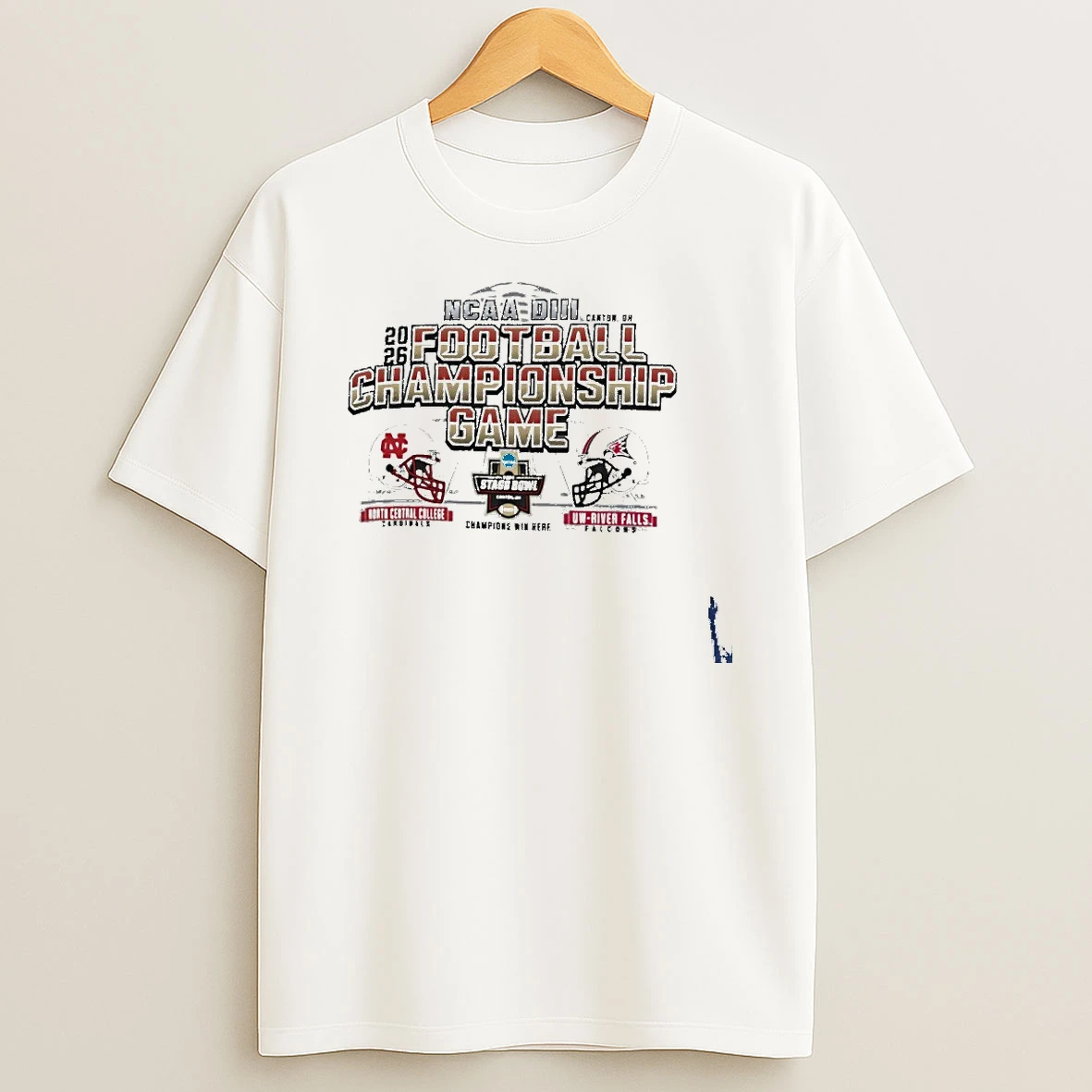 2025 Ncaa Diii Football Championship Game North Central College Cardinals Vs Uw River Falls Falcons Canton Oh T Shirt