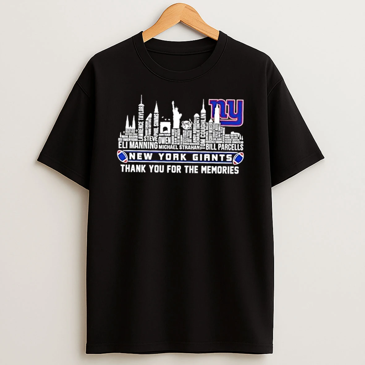 2025 New York Giants All Names City Thank You For The Memories Skyline T Shirt