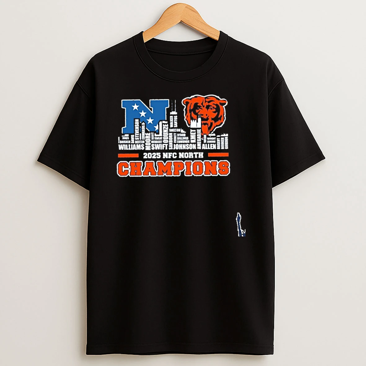 2025 Nfc North Champions Chicago Bears Typo City T Shirt