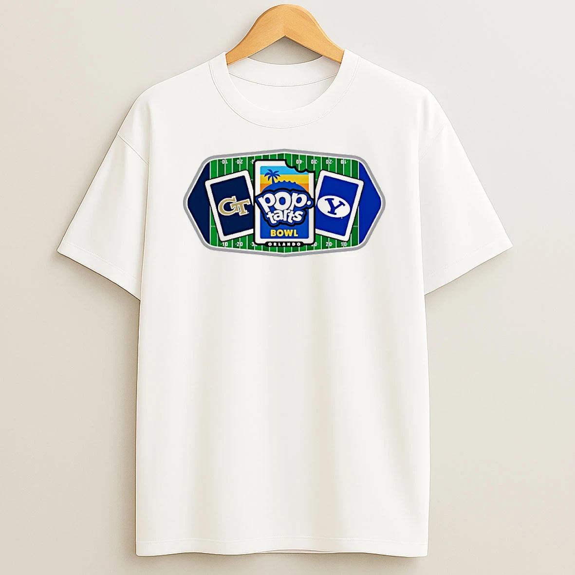 2025 Pop Tarts Bowl 2 Team Georgia Tech Yellow Jackets Vs Byu Cougars Circle T Shirt