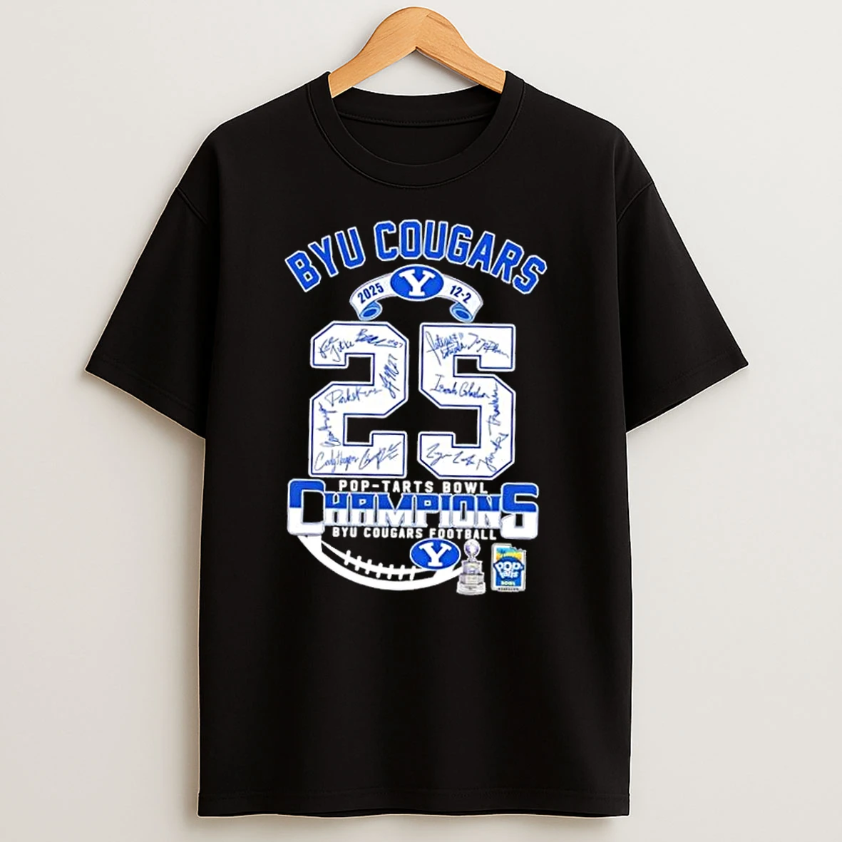 2025 Pop Tarts Bowl Champions Byu Cougars Football All Signatures T Shirt