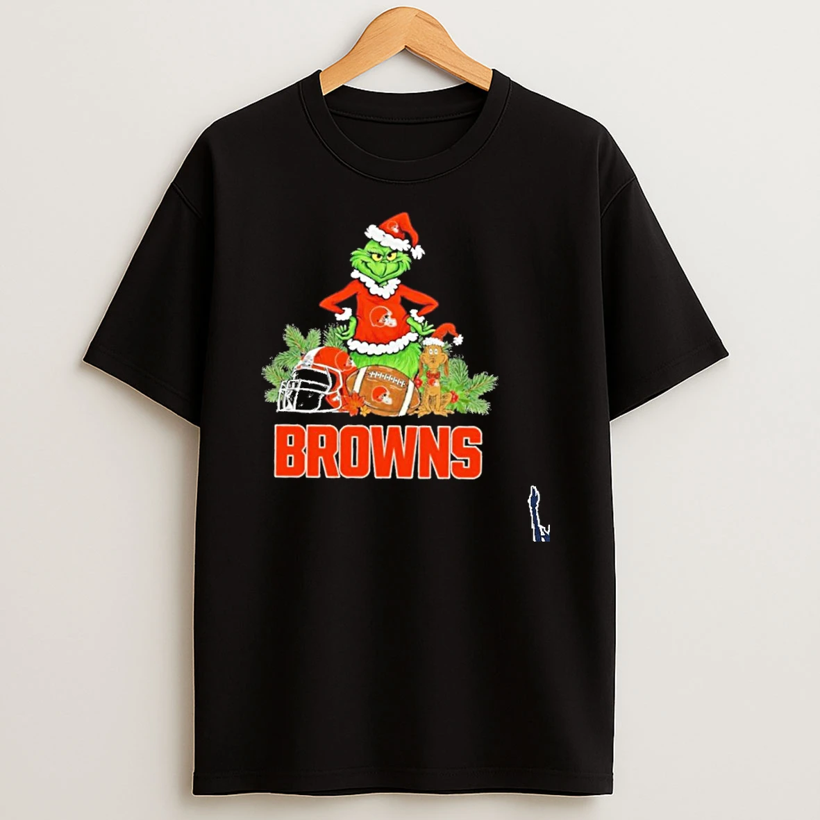 2025 Santa Grinch X Dog Ball Merry Christmas Browns Logo T Shirt