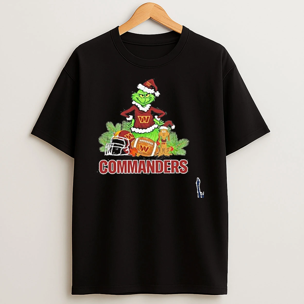 2025 Santa Grinch X Dog Ball Merry Christmas Commanders Logo T Shirt