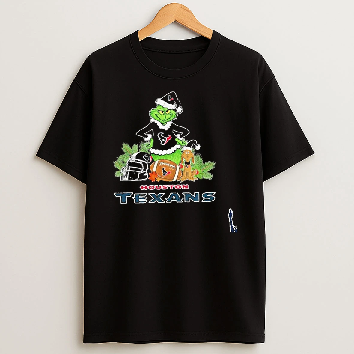 2025 Santa Grinch X Dog Ball Merry Christmas Houston Texans Logo T Shirt
