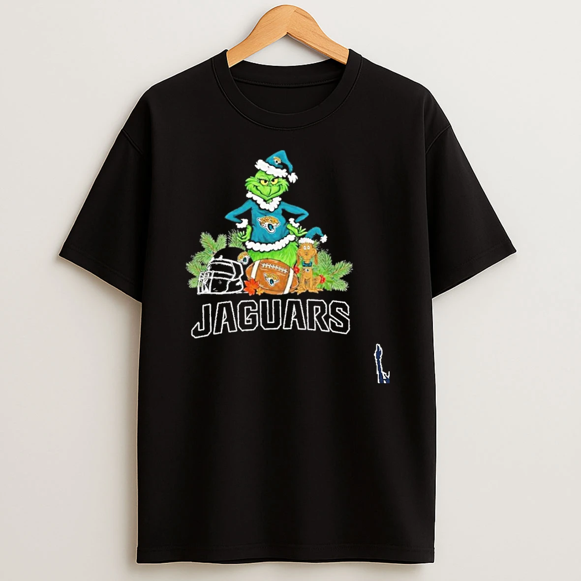 2025 Santa Grinch X Dog Ball Merry Christmas Jaguars Logo T Shirt