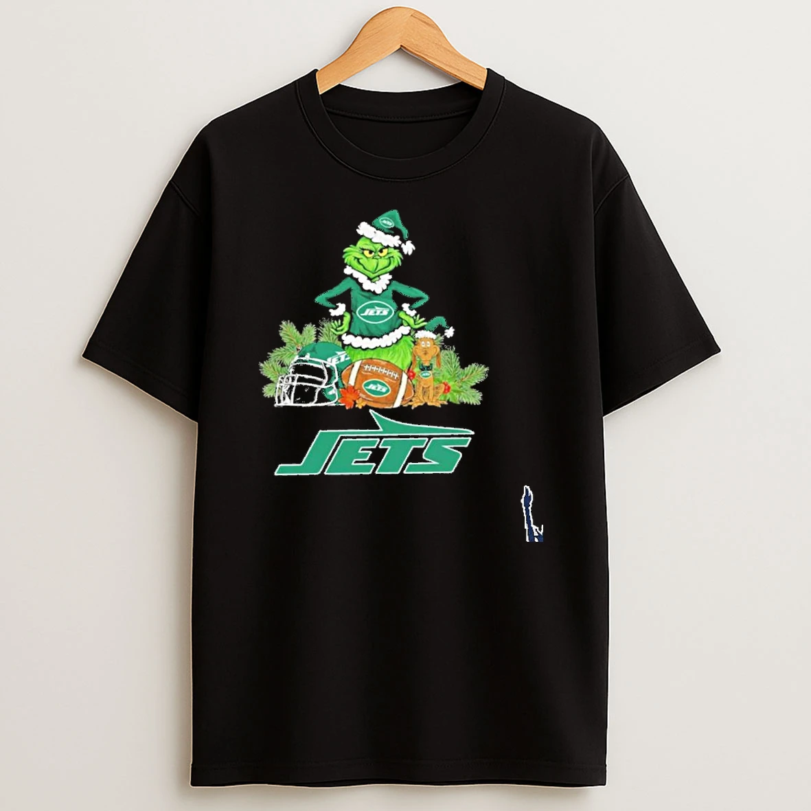 2025 Santa Grinch X Dog Ball Merry Christmas Jets Logo T Shirt
