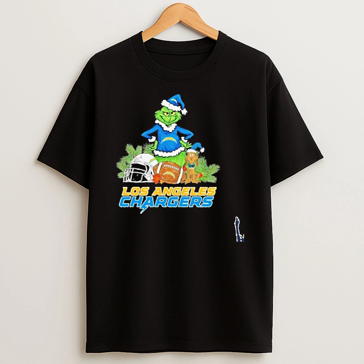 2025 Santa Grinch X Dog Ball Merry Christmas Los Angeles Chargers Logo T Shirt