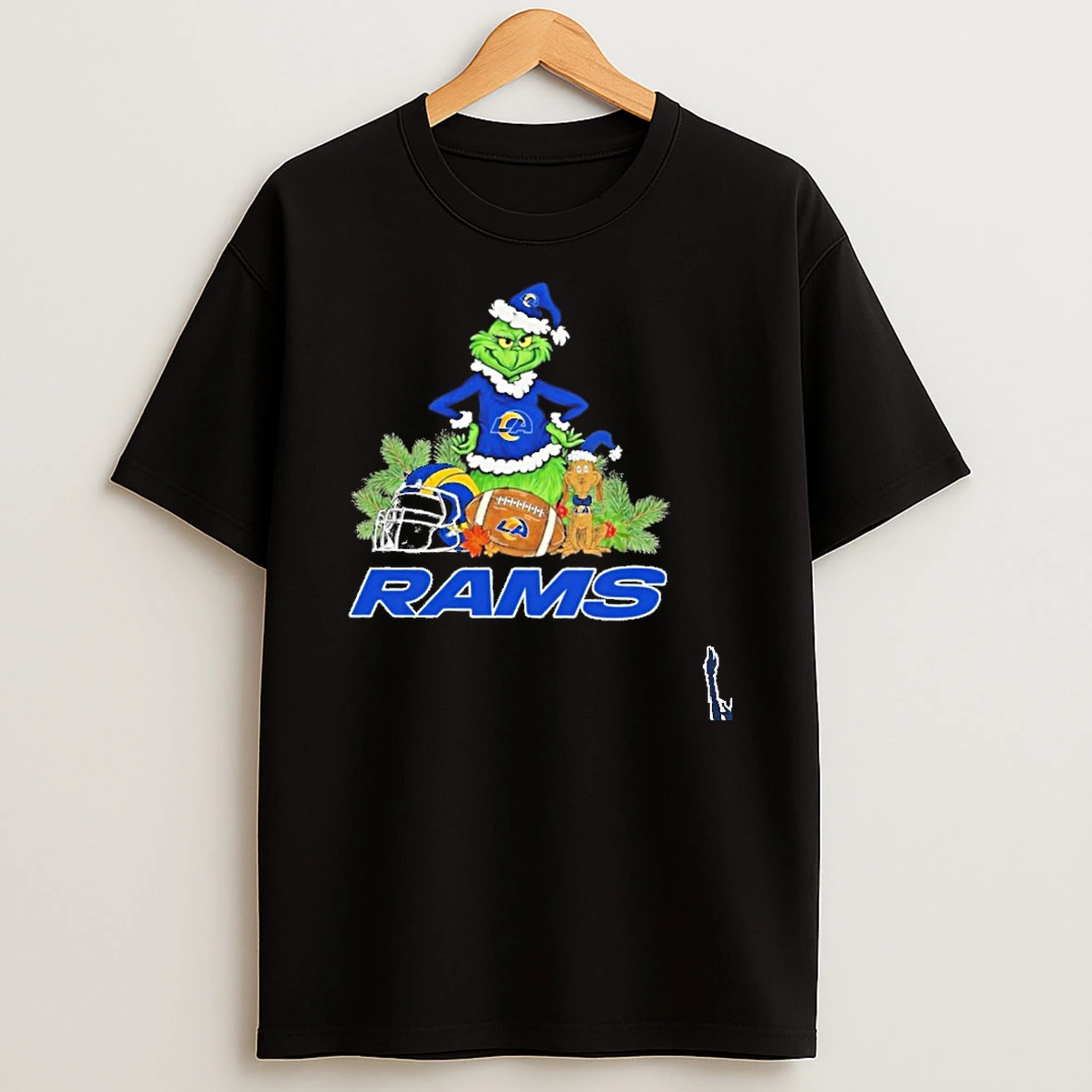 2025 Santa Grinch X Dog Ball Merry Christmas Rams Logo T Shirt