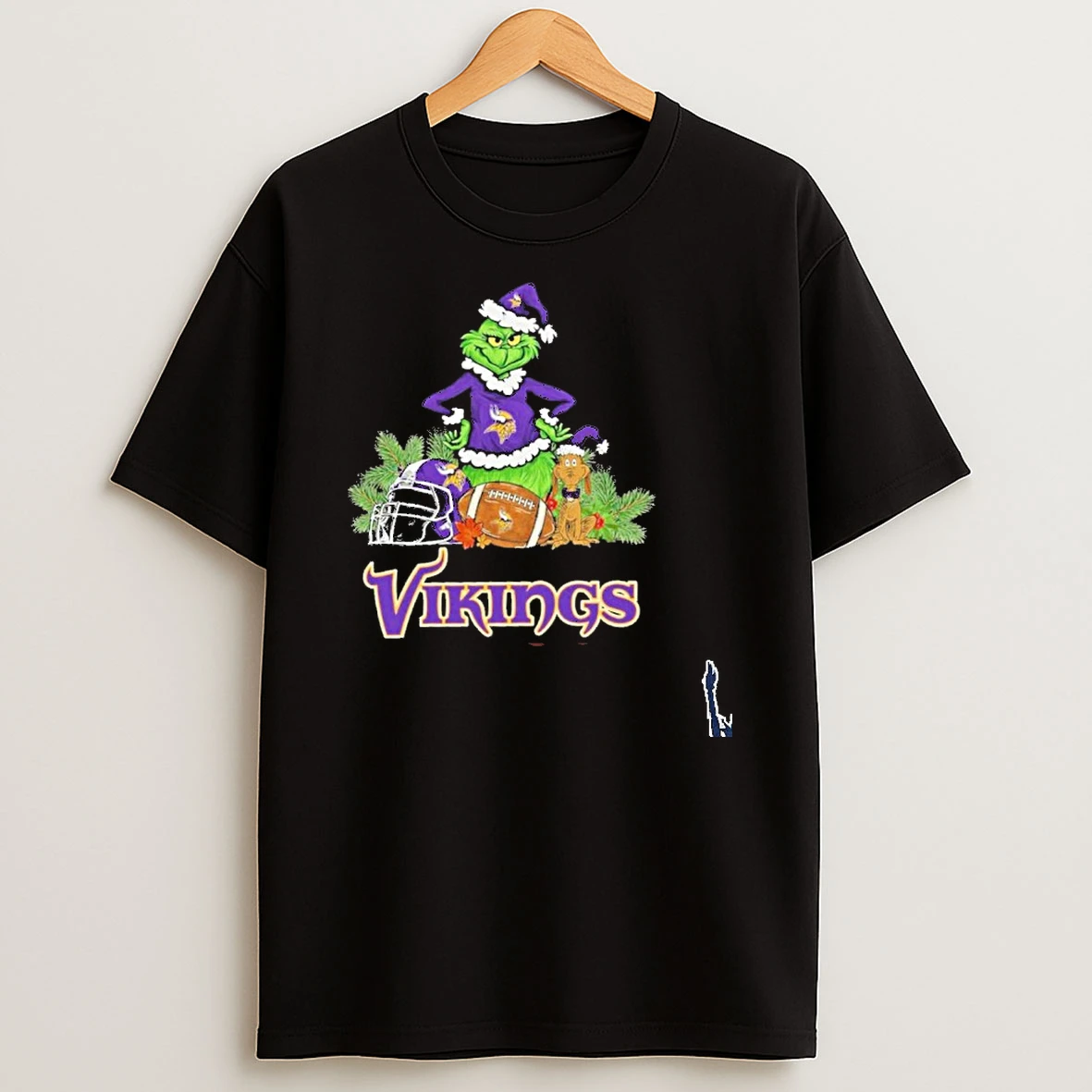 2025 Santa Grinch X Dog Ball Merry Christmas Vikings Logo T Shirt