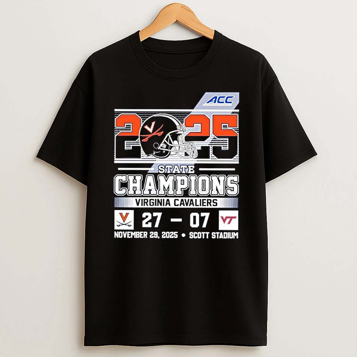 2025 State Champions Virginia Cavaliers November 29 2025 Scott Stadium T Shirt