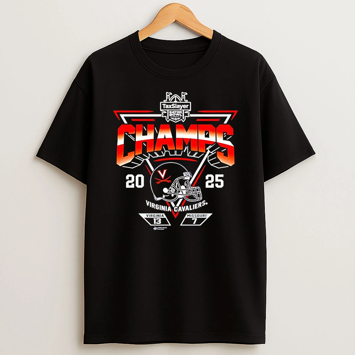 2025 Taxslayer Gator Bowl Virginia Cavaliers Football Champions Score T Shirt