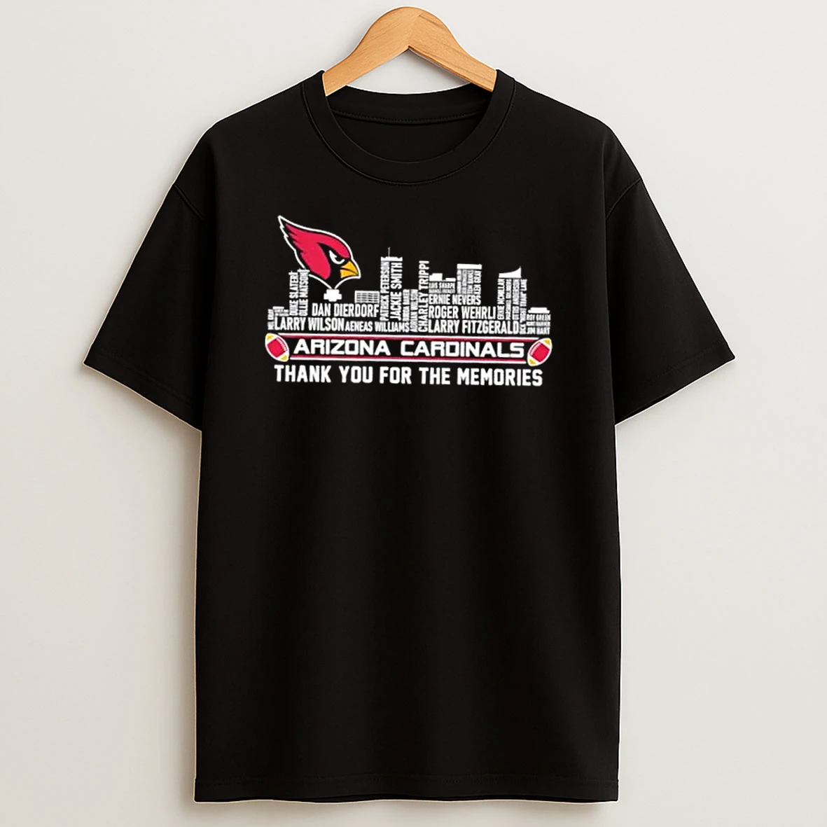 2026 Arizona Cardinals All Names City Thank You For The Memories Skyline T Shirt