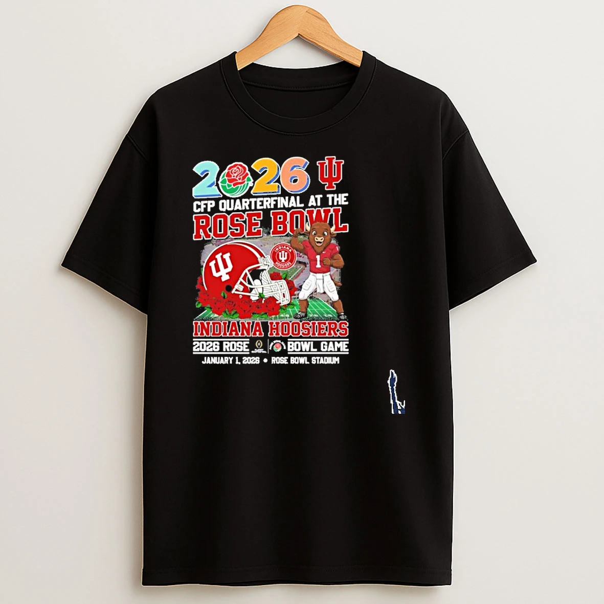 2026 Cfp Quarterfinal At The Rose Bowl Game Indiana Hoosiers Go Hoosiers T Shirt