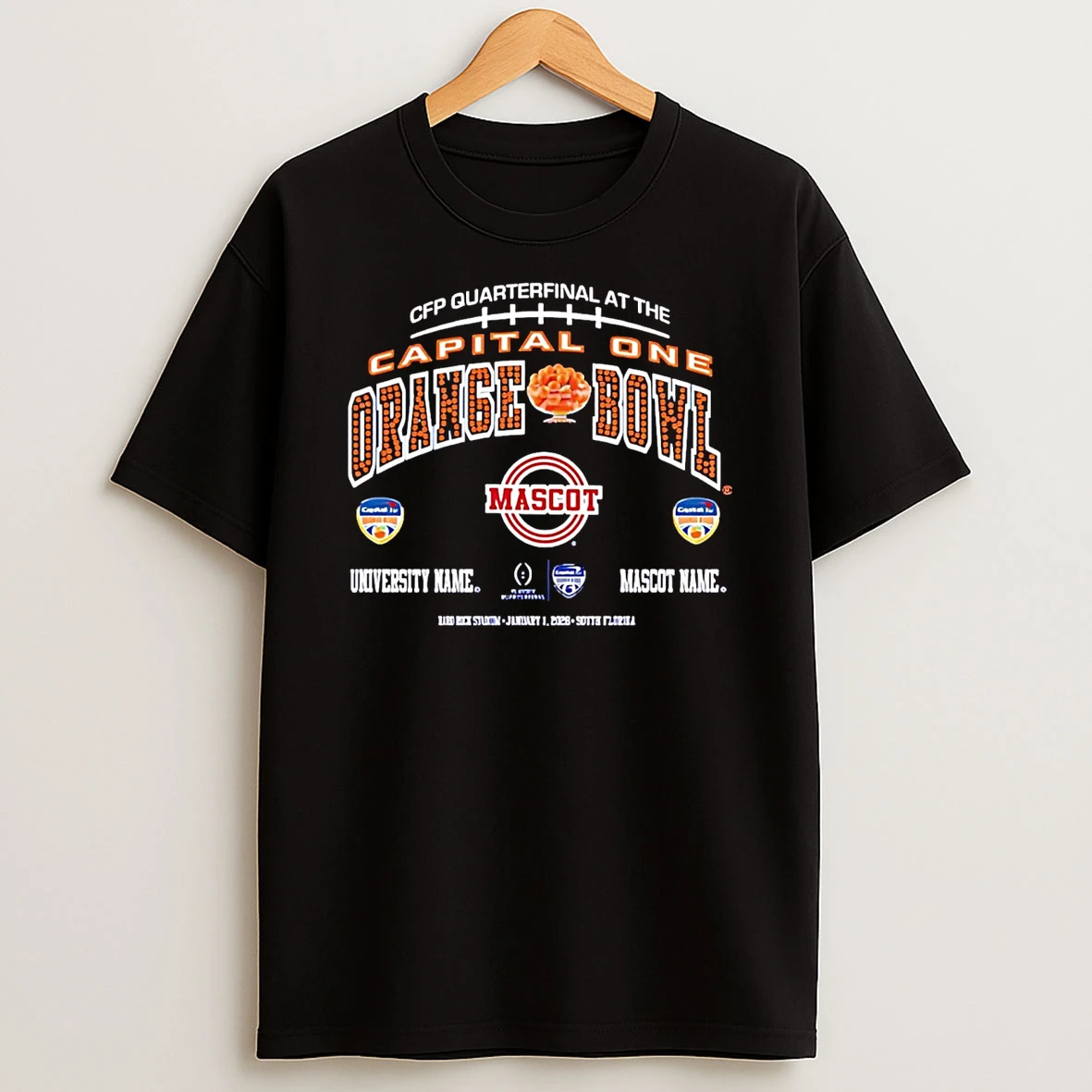 2026 Cfp Quarterfinal Capital One Orange Bowl Univ Vs Mascot Name T Shirt