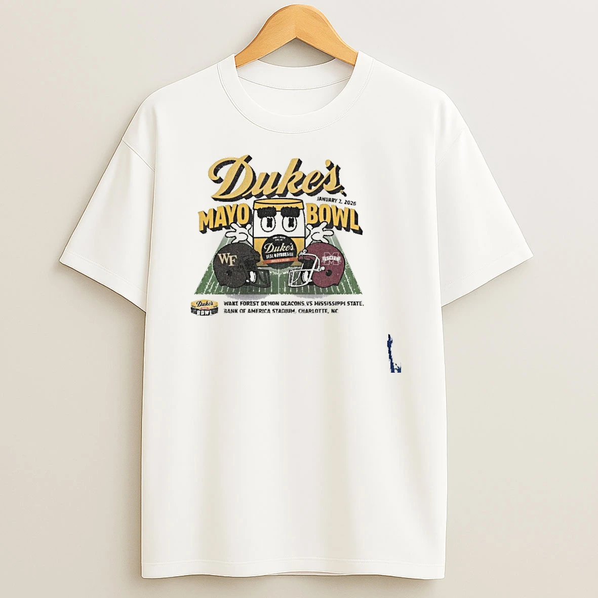 2026 Dukes Mayo Bowl 2 Team Wake Forest Vs Mississippi State T Shirt