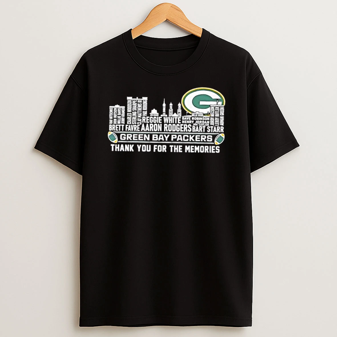 2026 Green Bay Packers All Names City Thank You For The Memories Skyline T Shirt