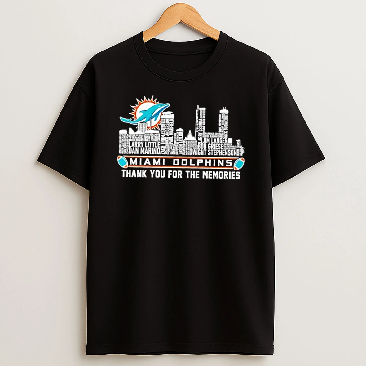 2026 Miami Dolphins All Names City Thank You For The Memories Skyline T Shirt