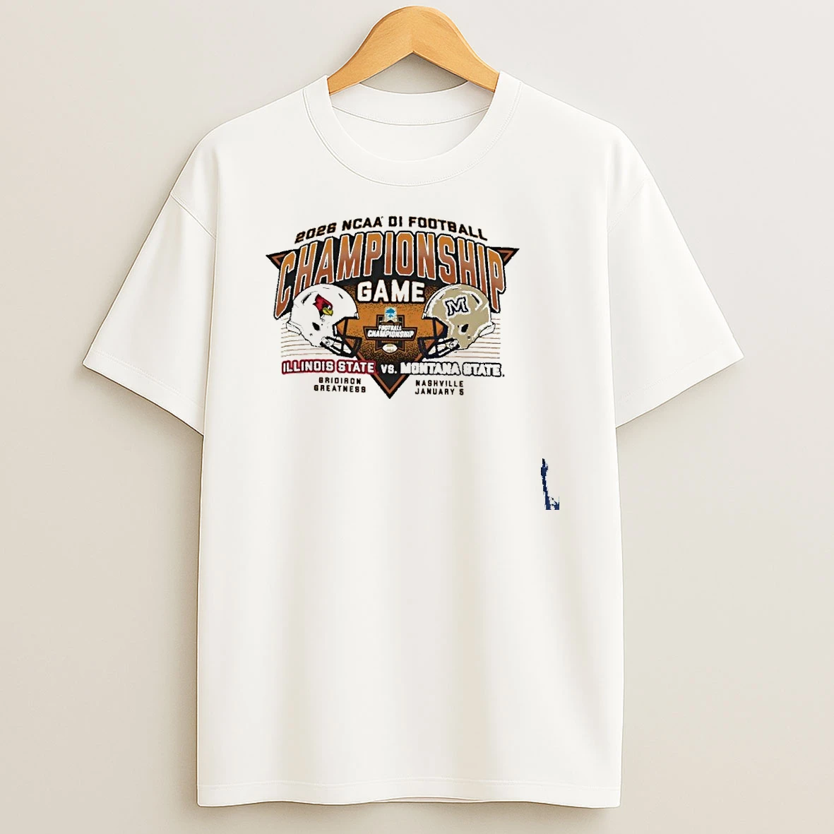 2026 Ncaa Di Football Championship Game Illinois State Vs Montana State Dueling Helmet T Shirt