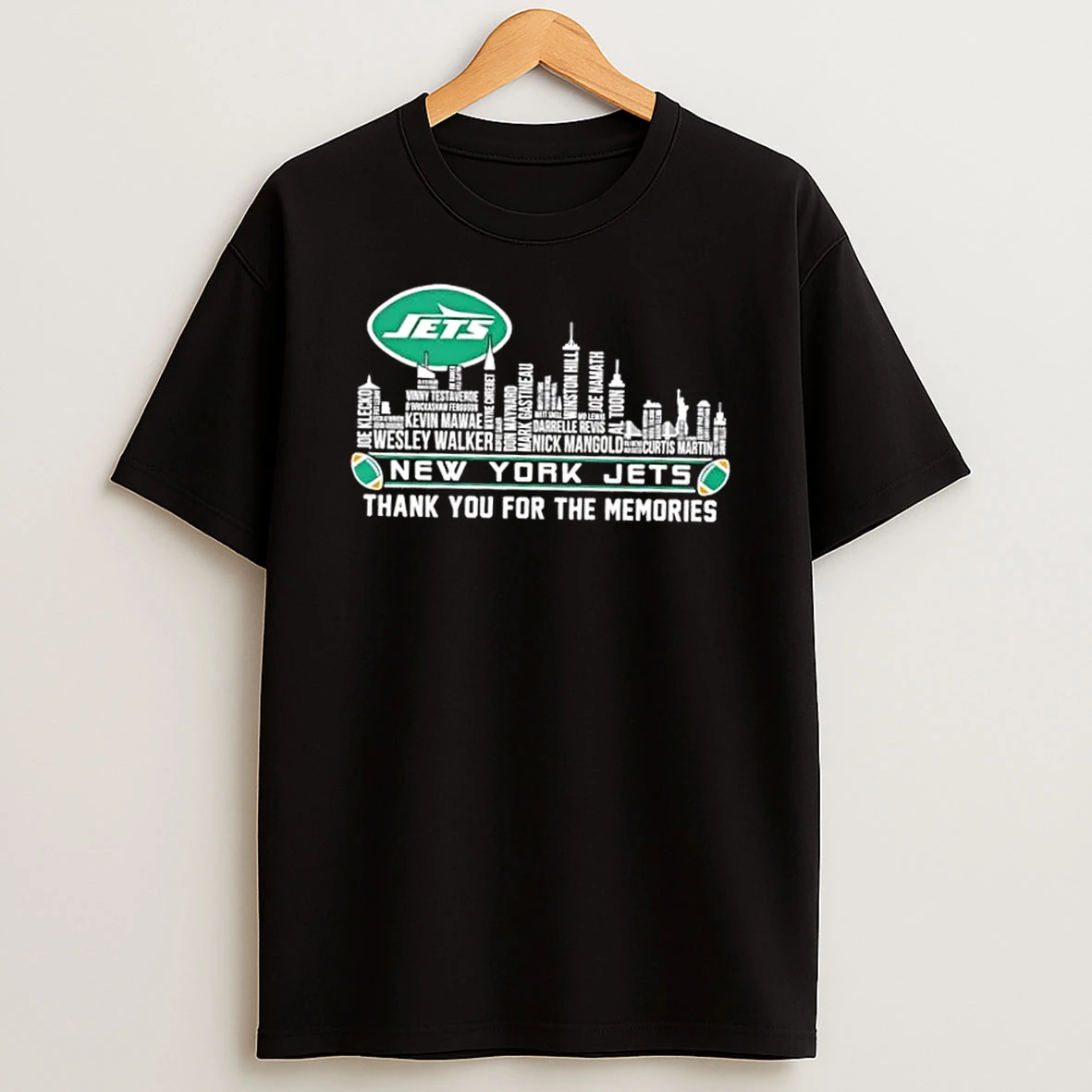 2026 New York Jets All Names City Thank You For The Memories Skyline T Shirt