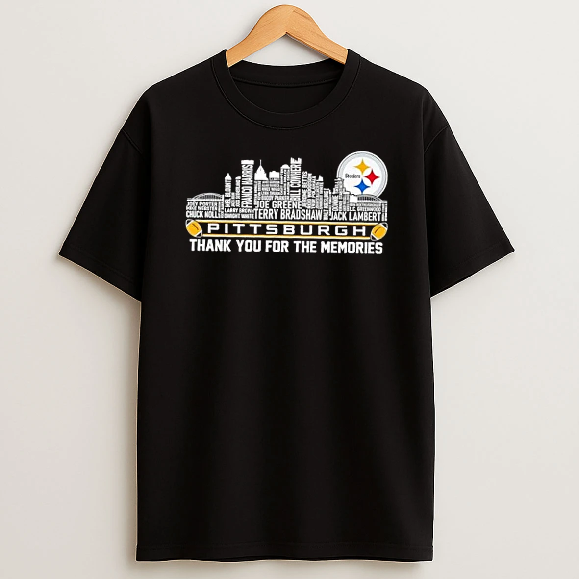 2026 Pittsburgh Steelers All Names City Thank You For The Memories Skyline T Shirt