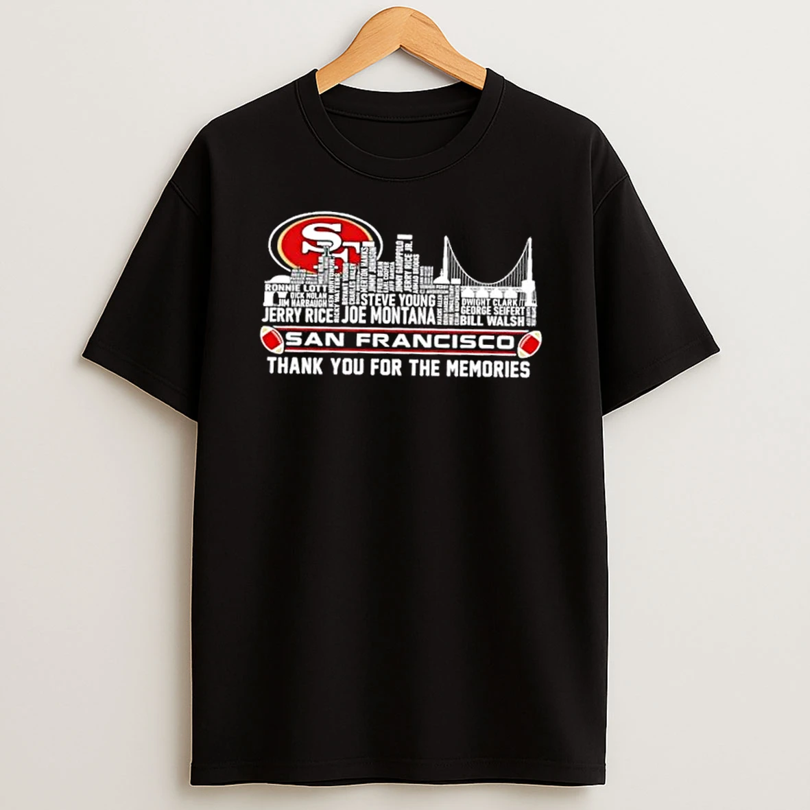 2026 San Francisco 49ers All Names City Thank You For The Memories Skyline T Shirt