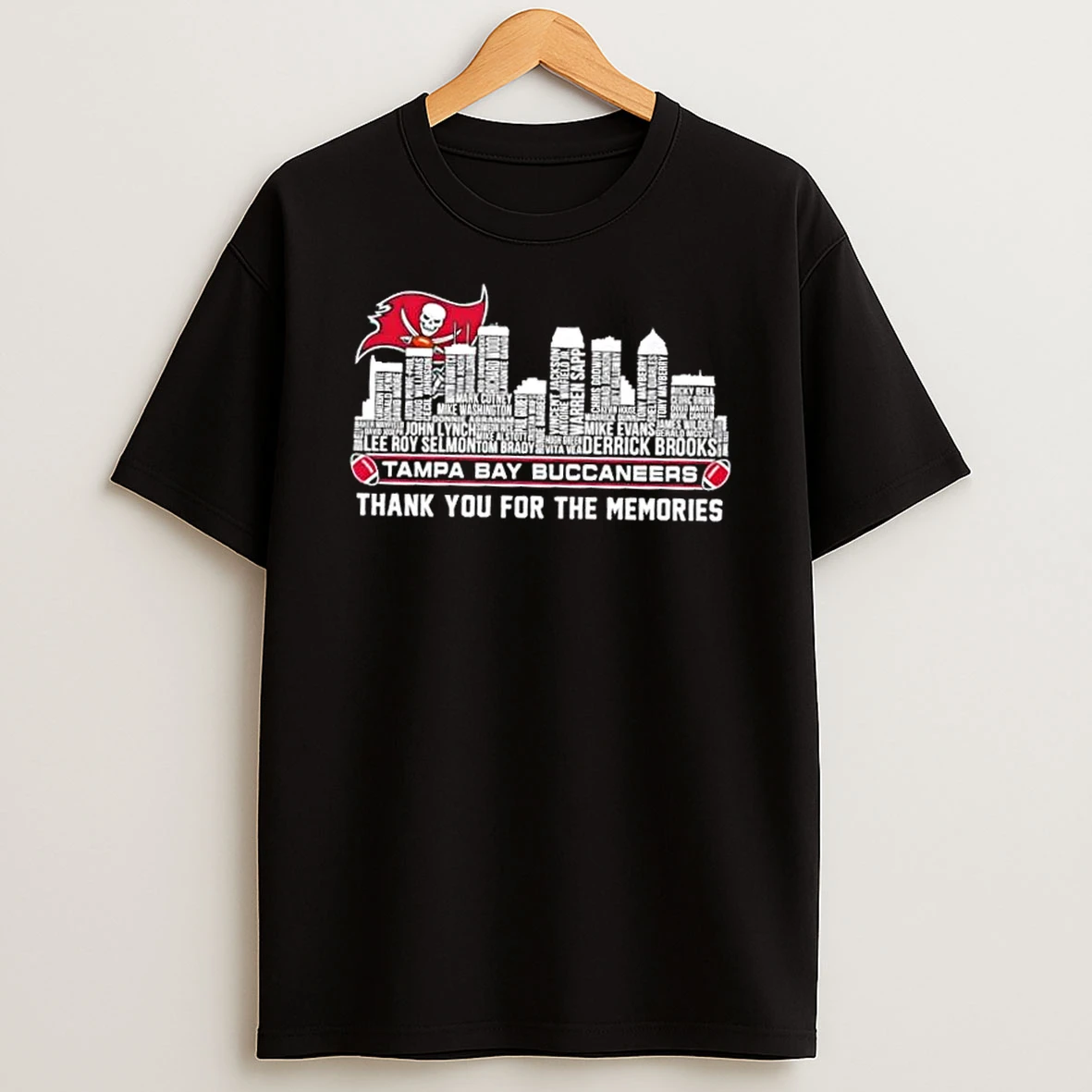 2026 Tampa Bay Buccaneers All Names City Thank You For The Memories Skyline T Shirt