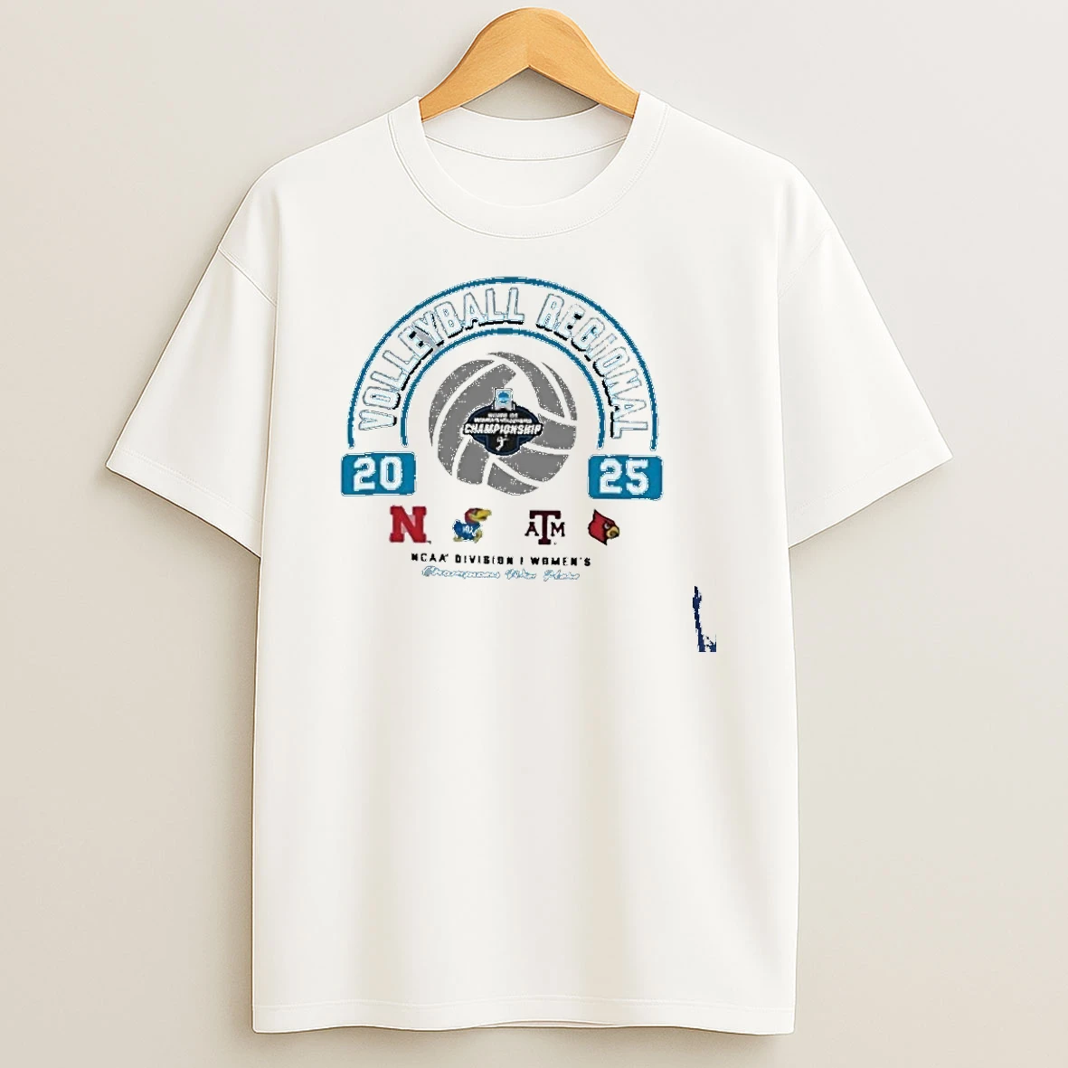 4 Teams 2025 Ncaa Division I Volleyball Nebraska Regional T Shirt