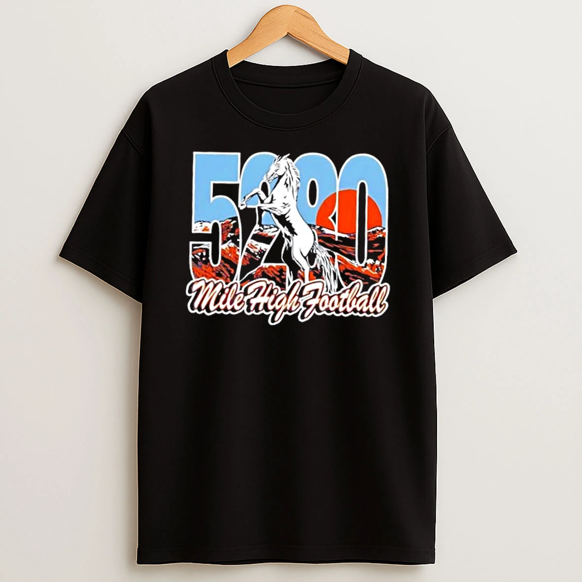 5280 Mile High Football T Shirt