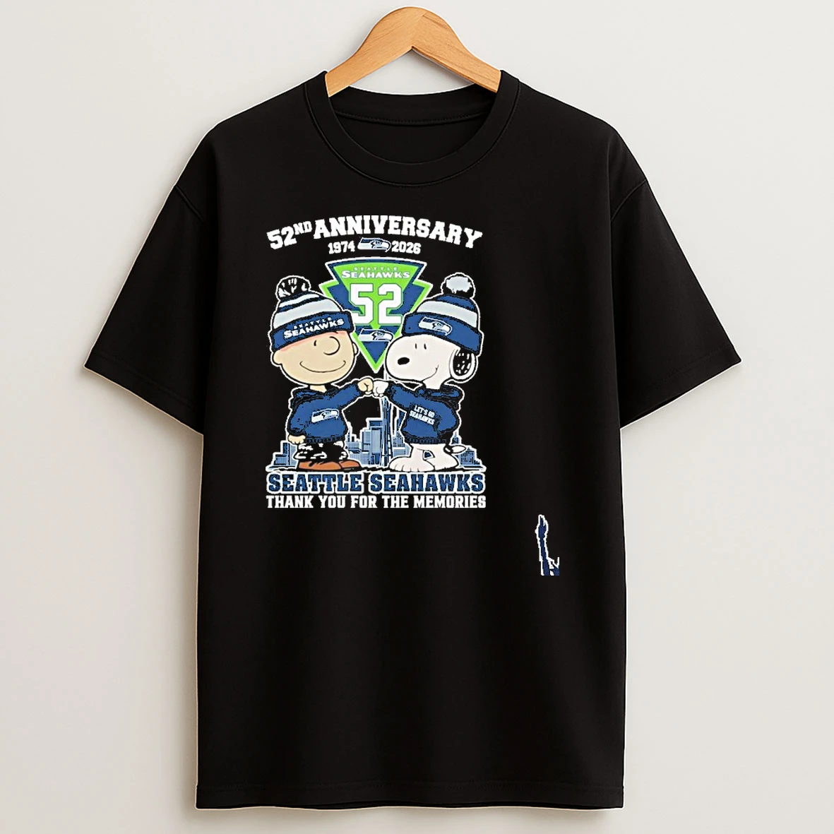 52st Anniversary 1974 2026 Brown And Snoopy Seattle Seahawks Thank You For The Memories T Shirt