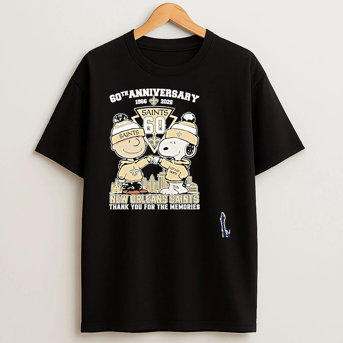 60th Anniversary 1966 2026 Brown And Snoopy New Orleans Saints Thank You For The Memories T Shirt