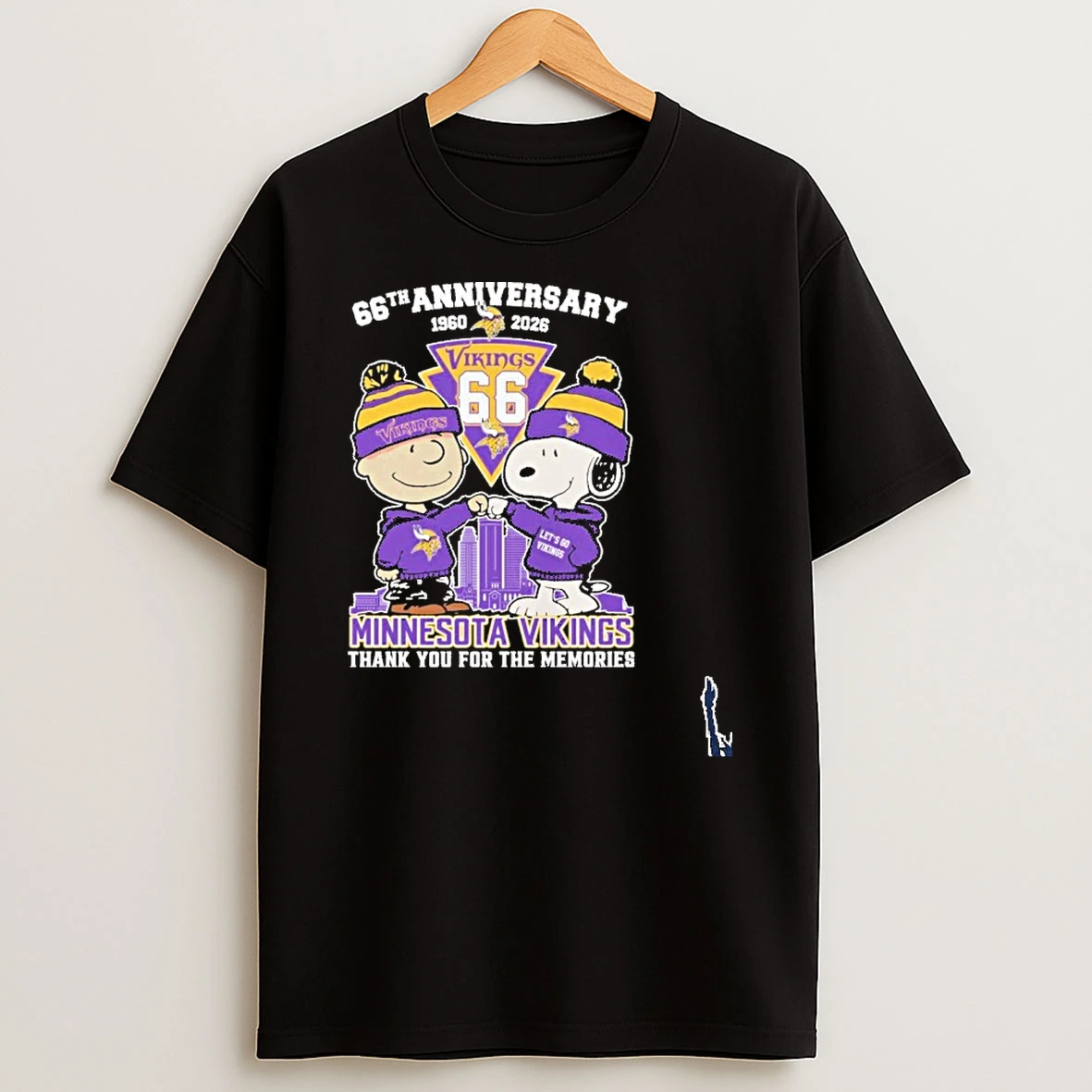 66th Anniversary 1960 2026 Brown And Snoopy Minnesota Vikings Thank You For The Memories T Shirt