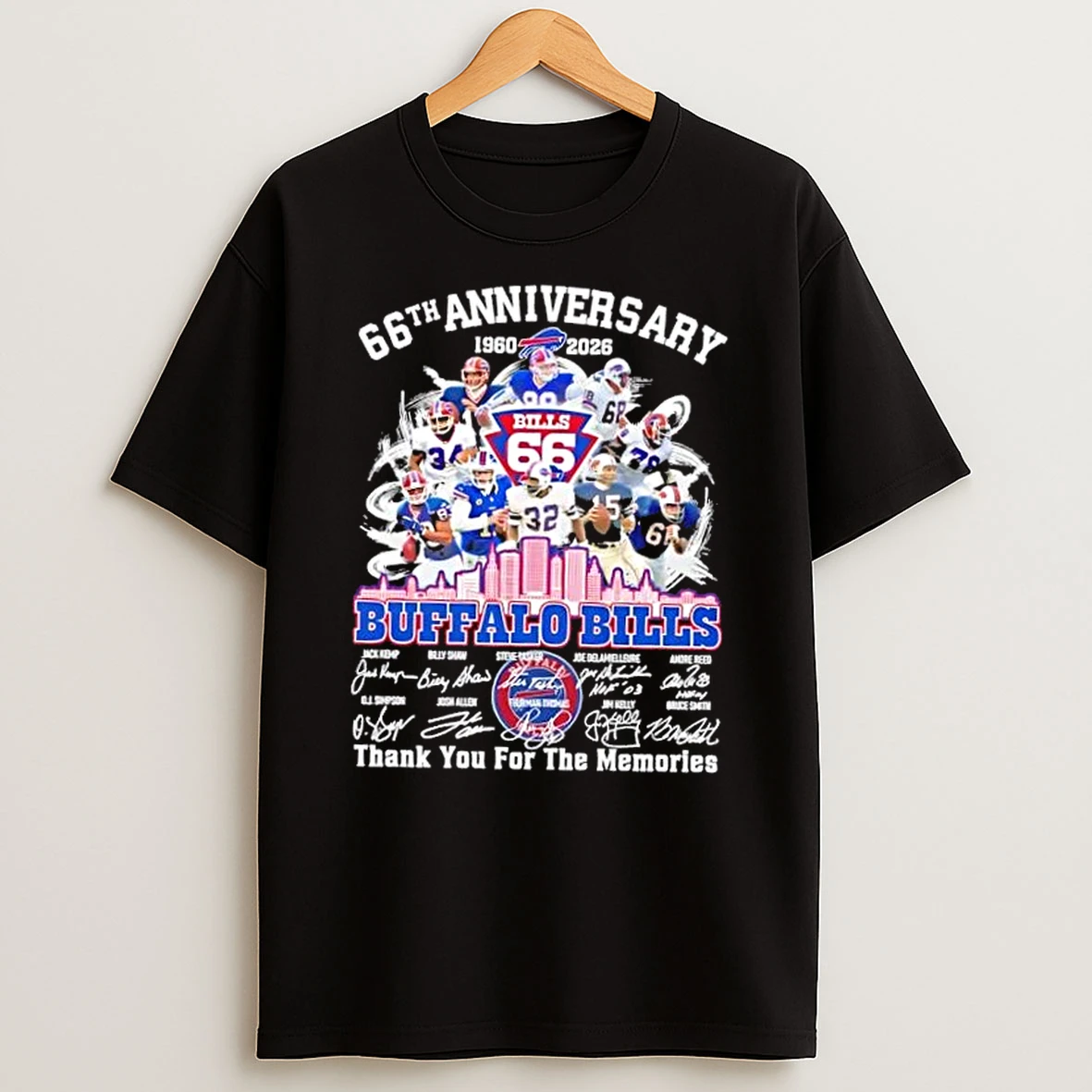 66th Anniversary 1960 2026 Buffalo Bills Jack Kemp And Legends Thank You For The Memories Skyline T Shirt