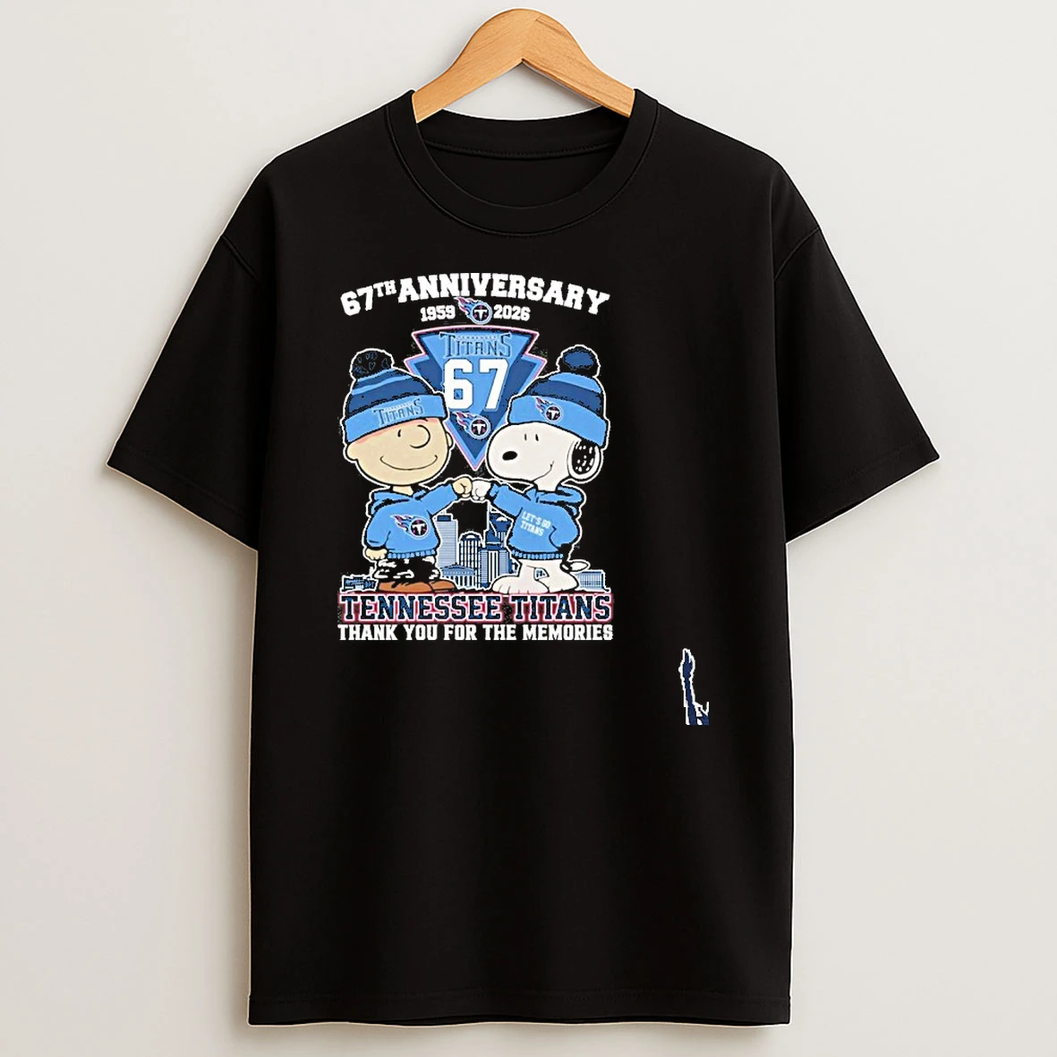 67th Anniversary 1959 2026 Brown And Snoopy Tennessee Titans Thank You For The Memories T Shirt