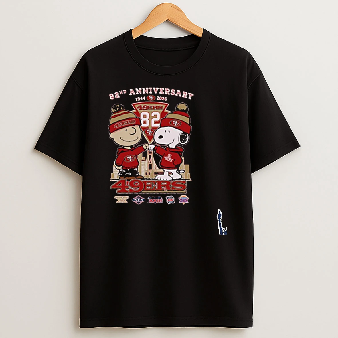 82nd Anniversary 1944 2026 Peanuts City 49ers Logo T Shirt
