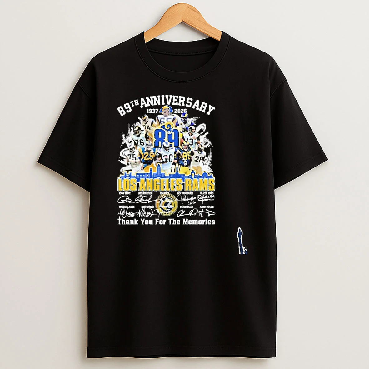89th Anniversary 1937 2026 Team Player Los Angeles Rams Signature Thank You For The Memories T Shirt