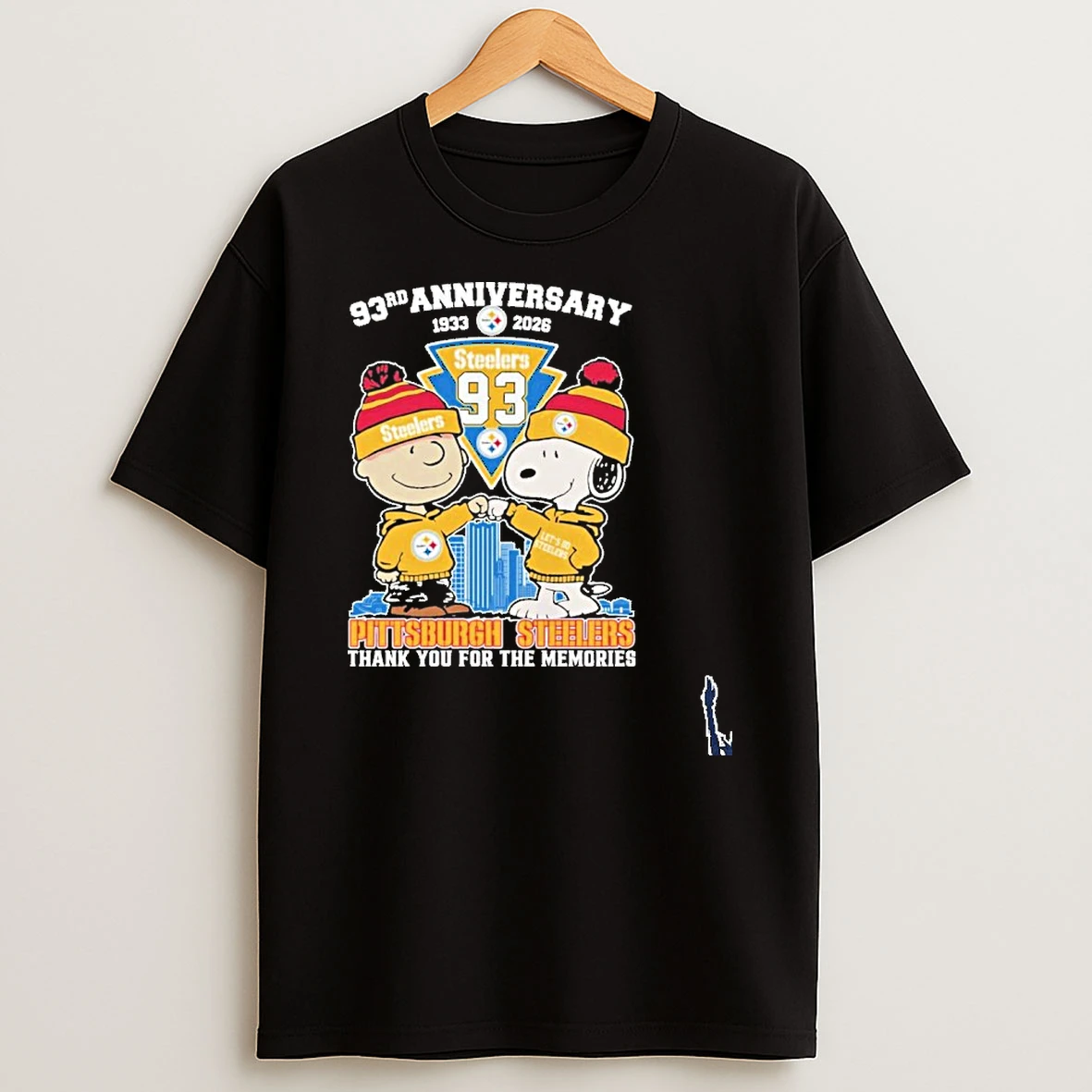 93st Anniversary 1933 2026 Brown And Snoopy Pittsburgh Steelers Thank You For The Memories T Shirt