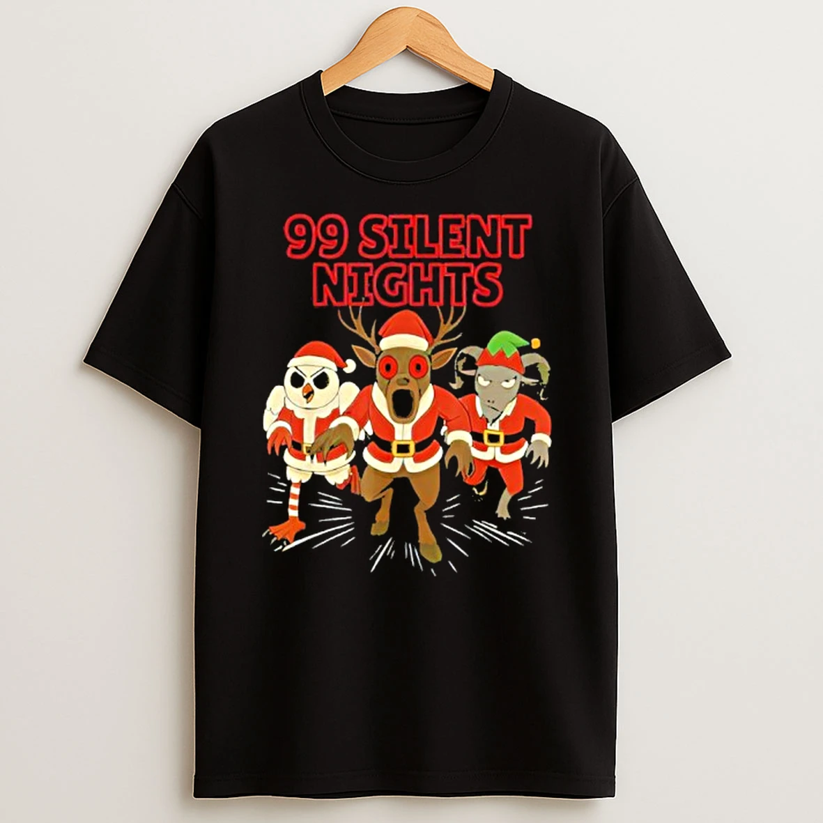 99 Silent Nights In The Forest Christmas Holiday For Gamers T Shirt