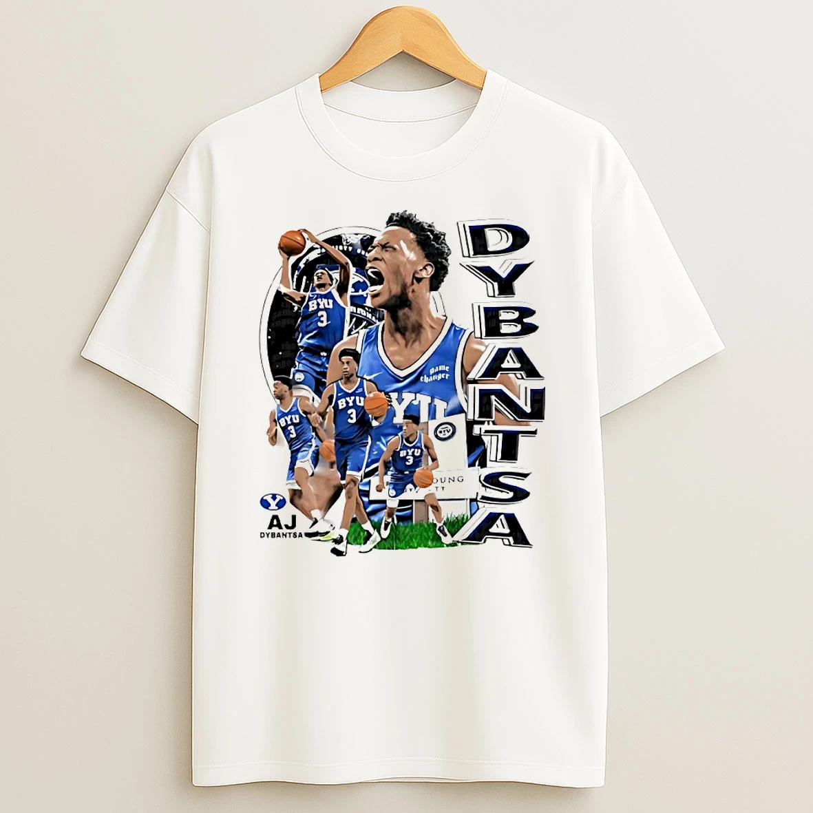 Aj Dybantsa Byu Cougars Basketball Graphic Circle T Shirt