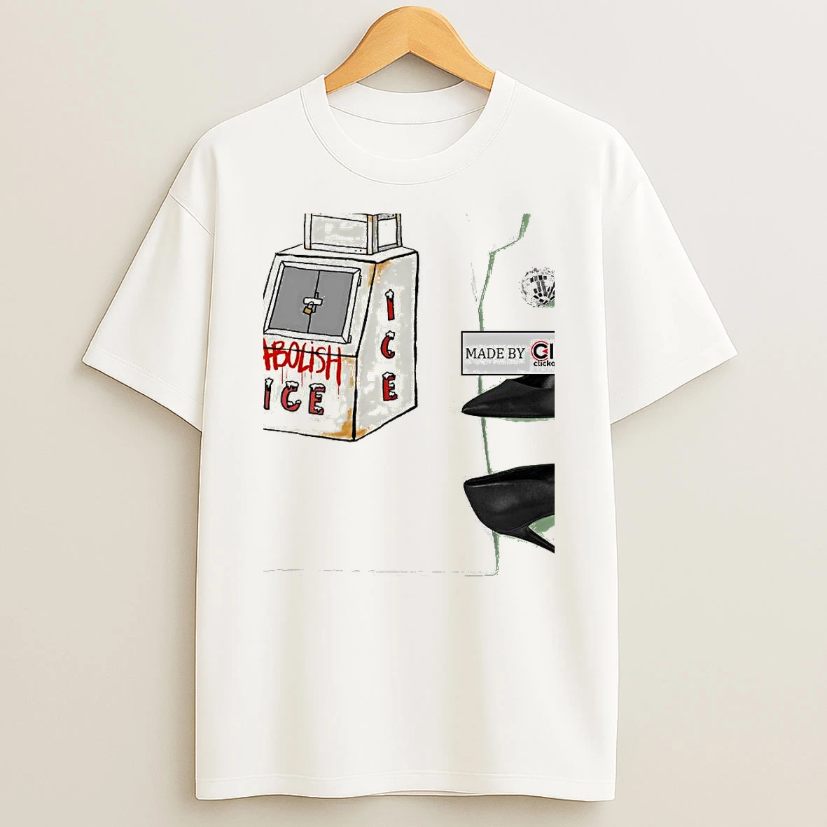 Aoc Abolish Ice Caricature Womens T Shirt