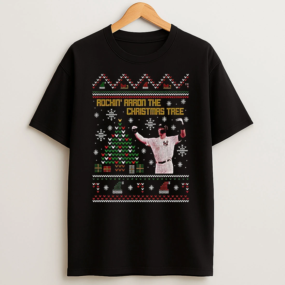 Aaron Judge Ugly Christmas Rockin Aaron The Christmas Tree T Shirt