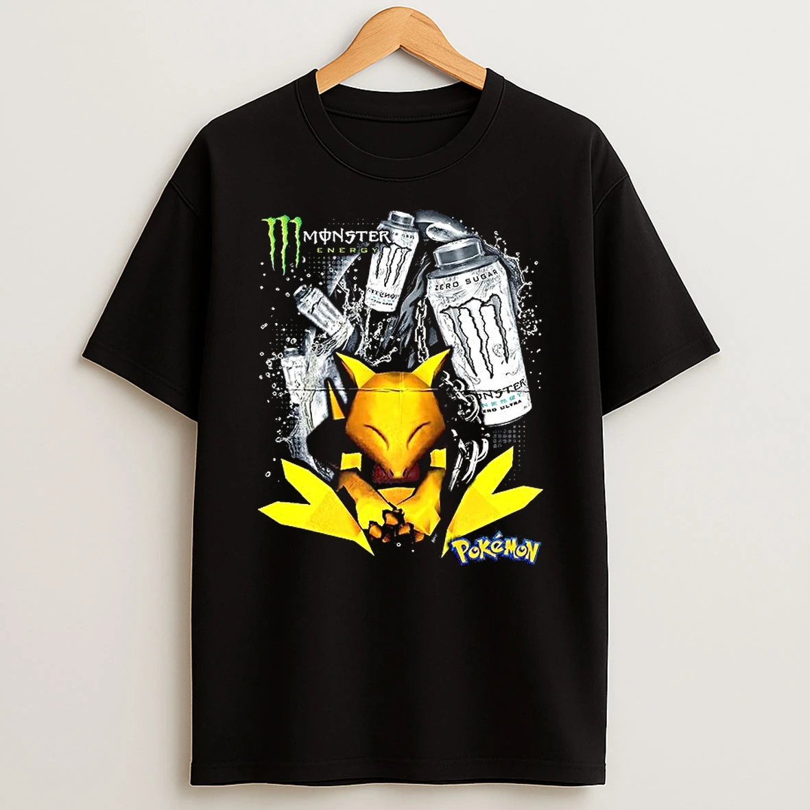 Abra Pokemon Video Game X White Monster Energy T Shirt