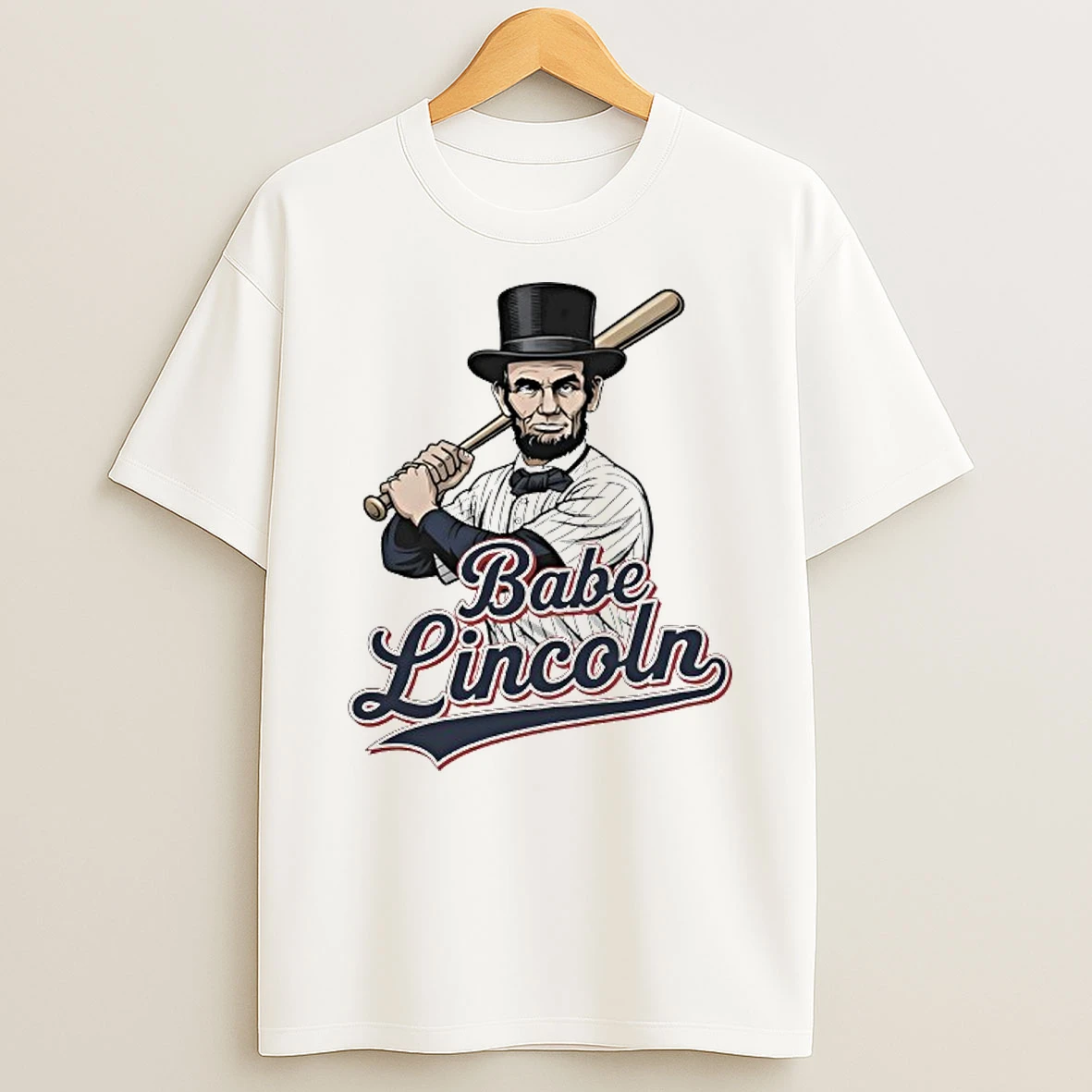Abraham Lincoln Babe Wearing Baseball Uniform T Shirt