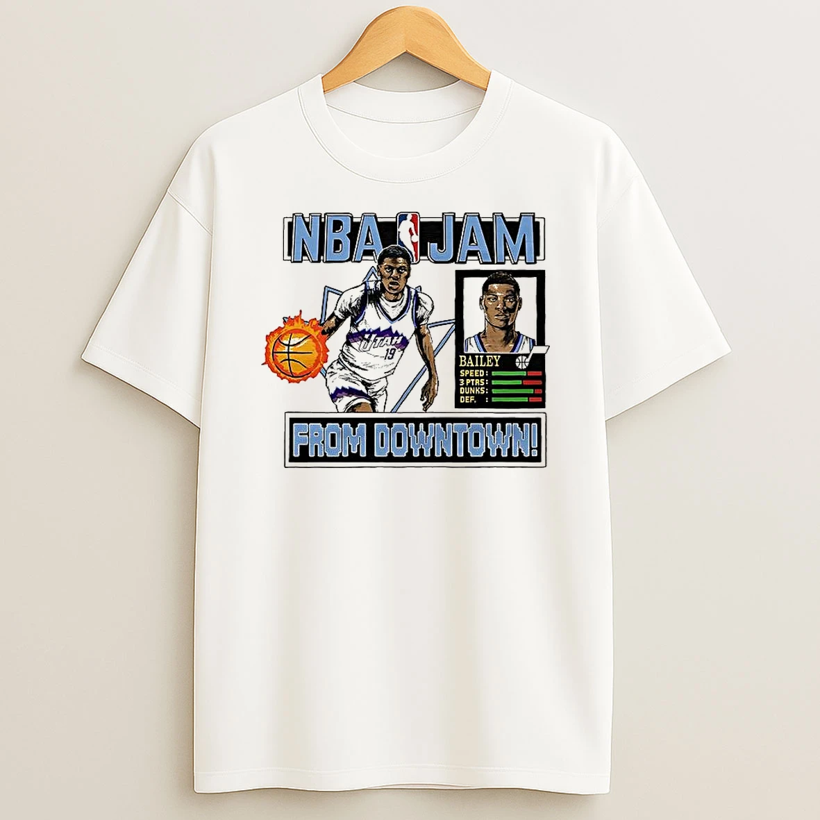 Ace Bailey Utah Jazz Nba Jam Form Downtown Classic Video Game T Shirt