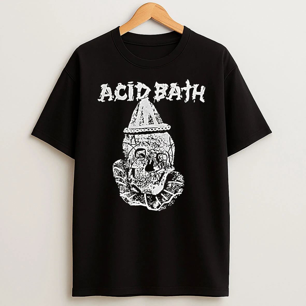 Acid Bath Clown Skull Logo Retro T Shirt