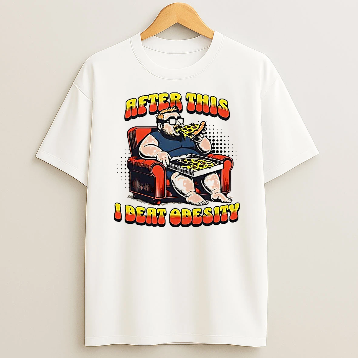 After This I Beat Obesity Pizza And Beat Obesity Caricature T Shirt