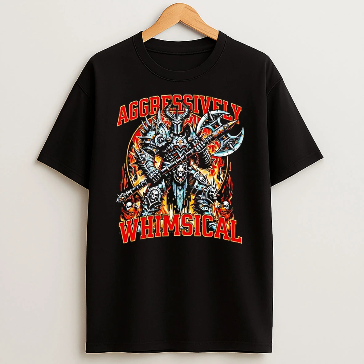 Aggressively Whimsical Dark Fantasy Warrior Battle T Shirt