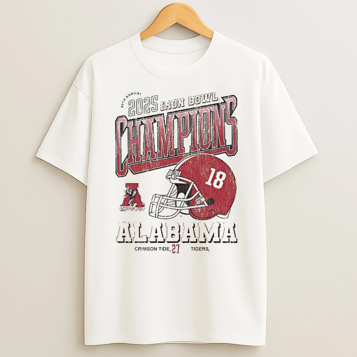 Alabama 90th Annual 2025 Iron Bowl Champions Helmet T Shirt