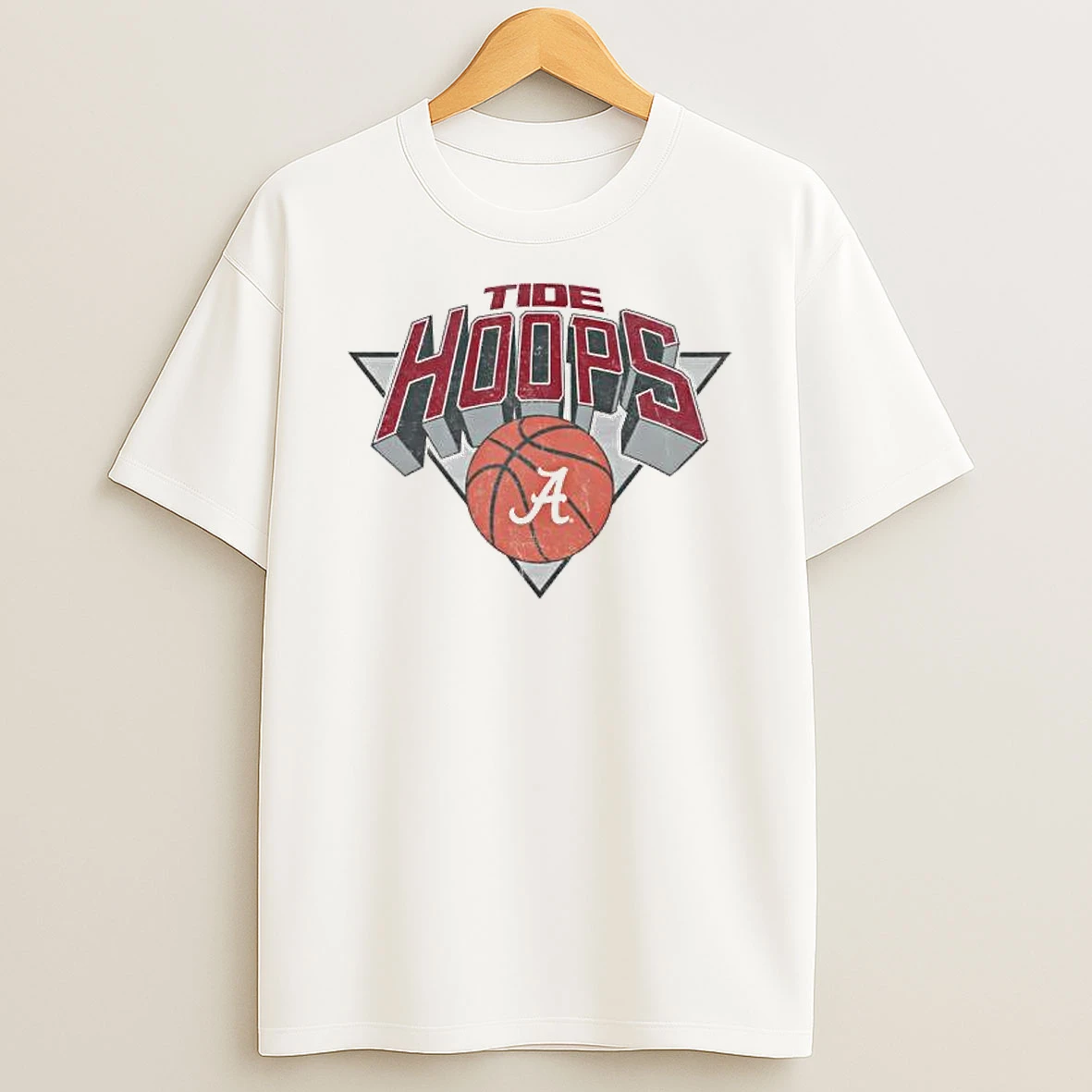 Alabama Crimson Retro Tide Hoops Logo T Shirt