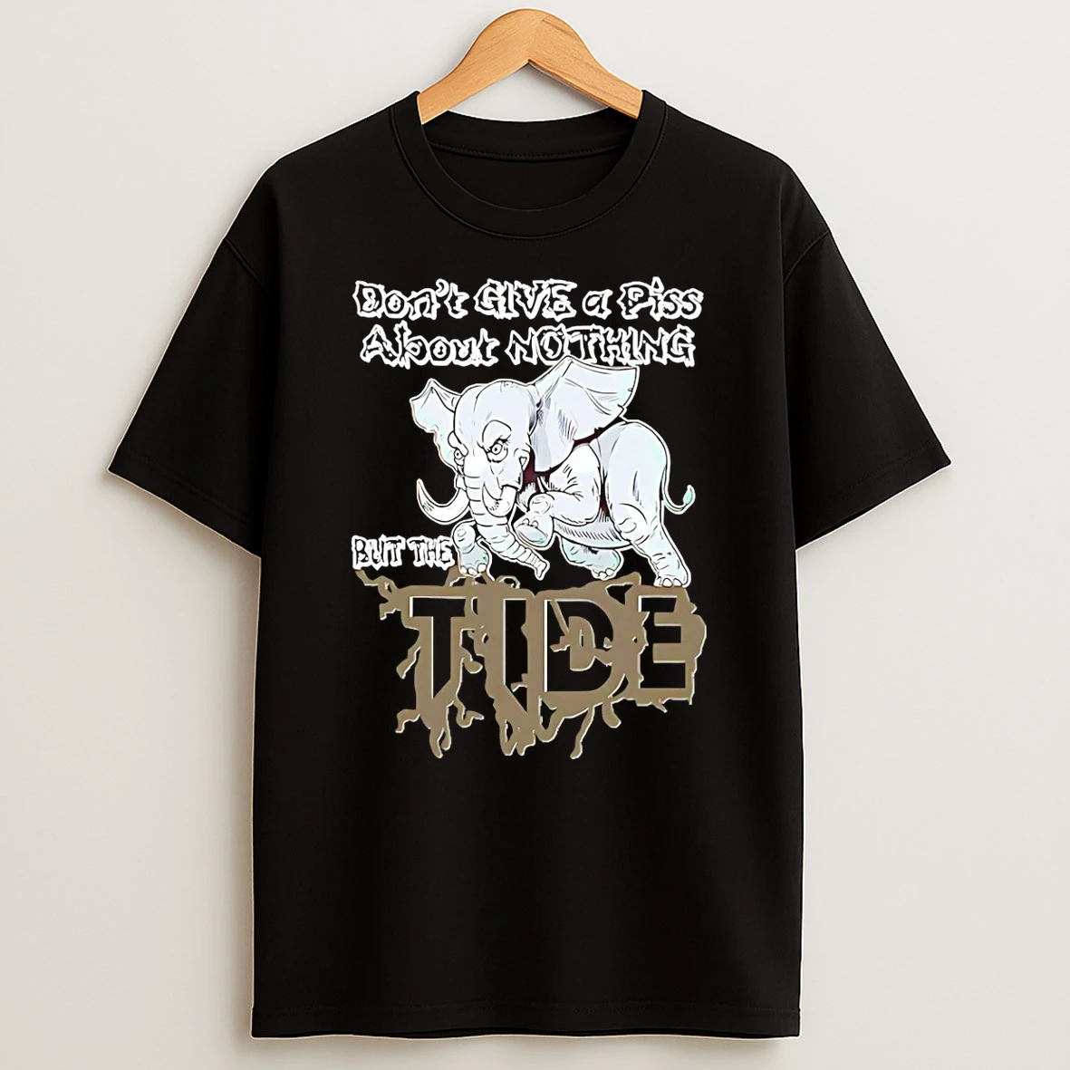 Alabama Crimson Roll Tide Willie Dont Give A Piss About Nothing But The Tide T Shirt