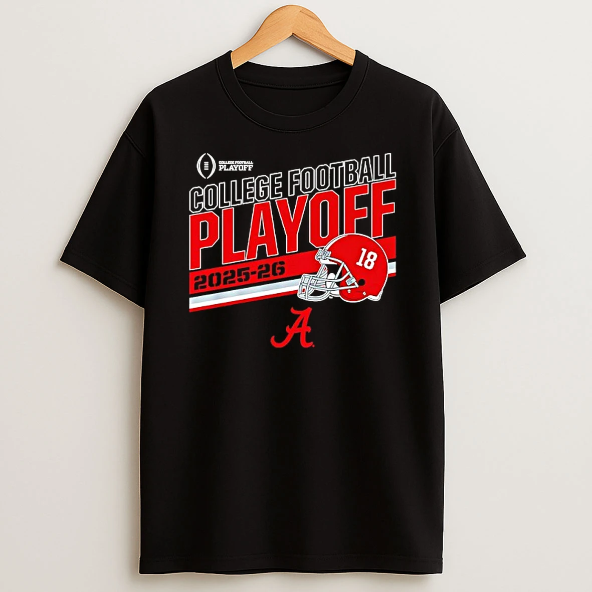 Alabama Crimson Tide 2025 2026 College Football Playoff Stripe Helmet T Shirt